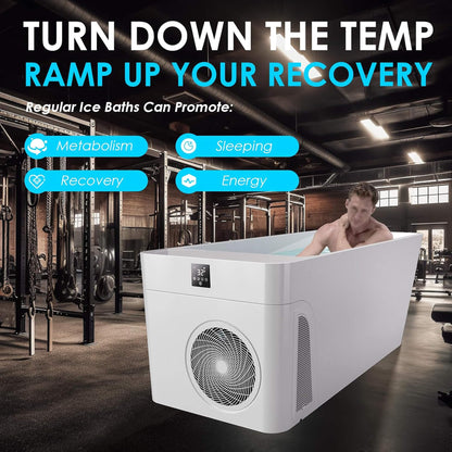 Smart 1-Piece Freestanding Full-Body All-In-One Cold Plunge Tub With Built-In Water Chiller (SAK56280)