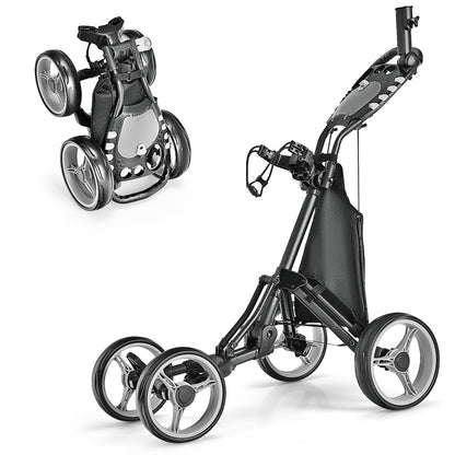 Golf Push Pull Cart with Foot Brake