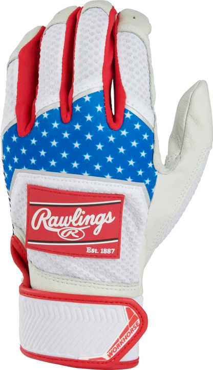 Rawlings Workhorse Pro USA Adult Baseball Batting Gloves