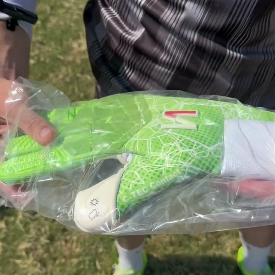 C-TEC Green and White with Thin Neoprene Backhand for Cold Weather