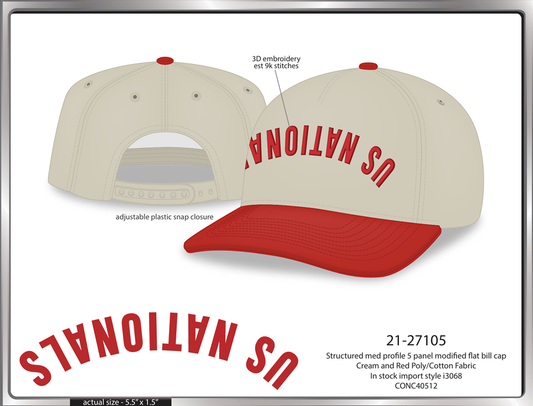 US Nationals Mirror Font Snapback Hat