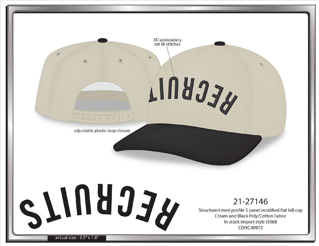 Recruits Mirror Font Snapback Hat