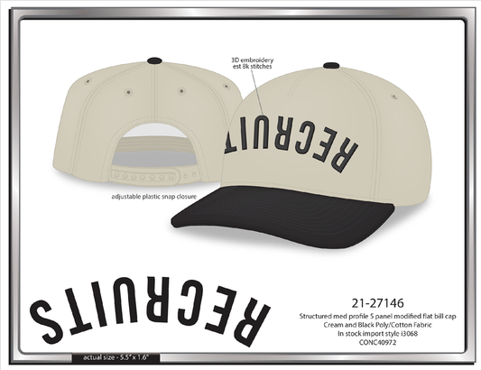 Recruits Mirror Font Snapback Hat
