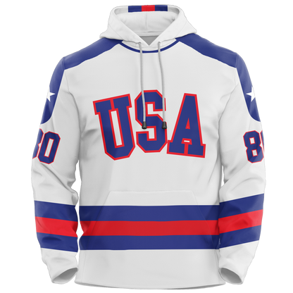 USA Hockey Miracle on Ice 1980 Authentic White Adult Hoodie