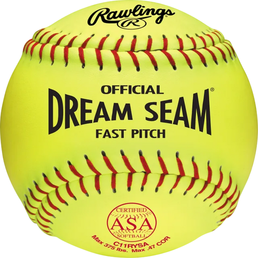 Rawlings 11" Pro Leather Dream Seam ASA Fastpitch Softballs (Individual): C11RYSA-IND