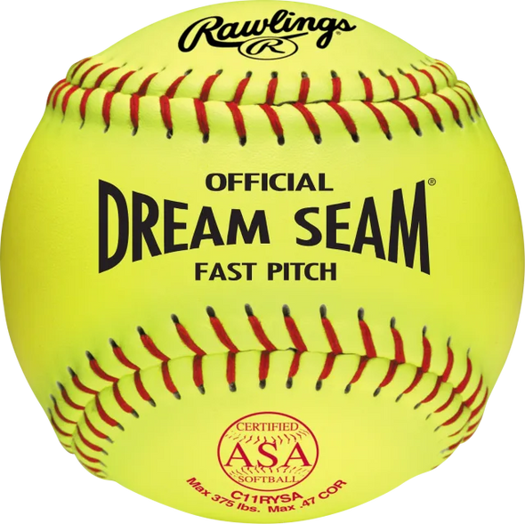 Rawlings 11" Pro Leather Dream Seam ASA Fastpitch Softballs (Individual): C11RYSA-IND