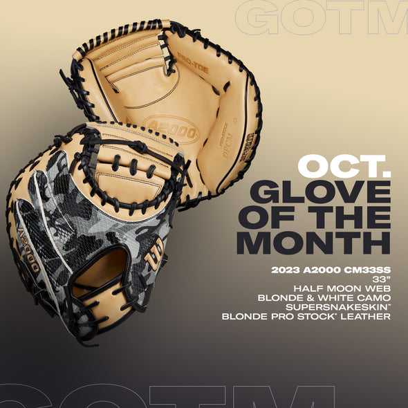 Wilson 2022 OCTOBER GLOVE OF THE MONTH GOTM CM33 BLACK CAMO Blonde 33: WBW10128333