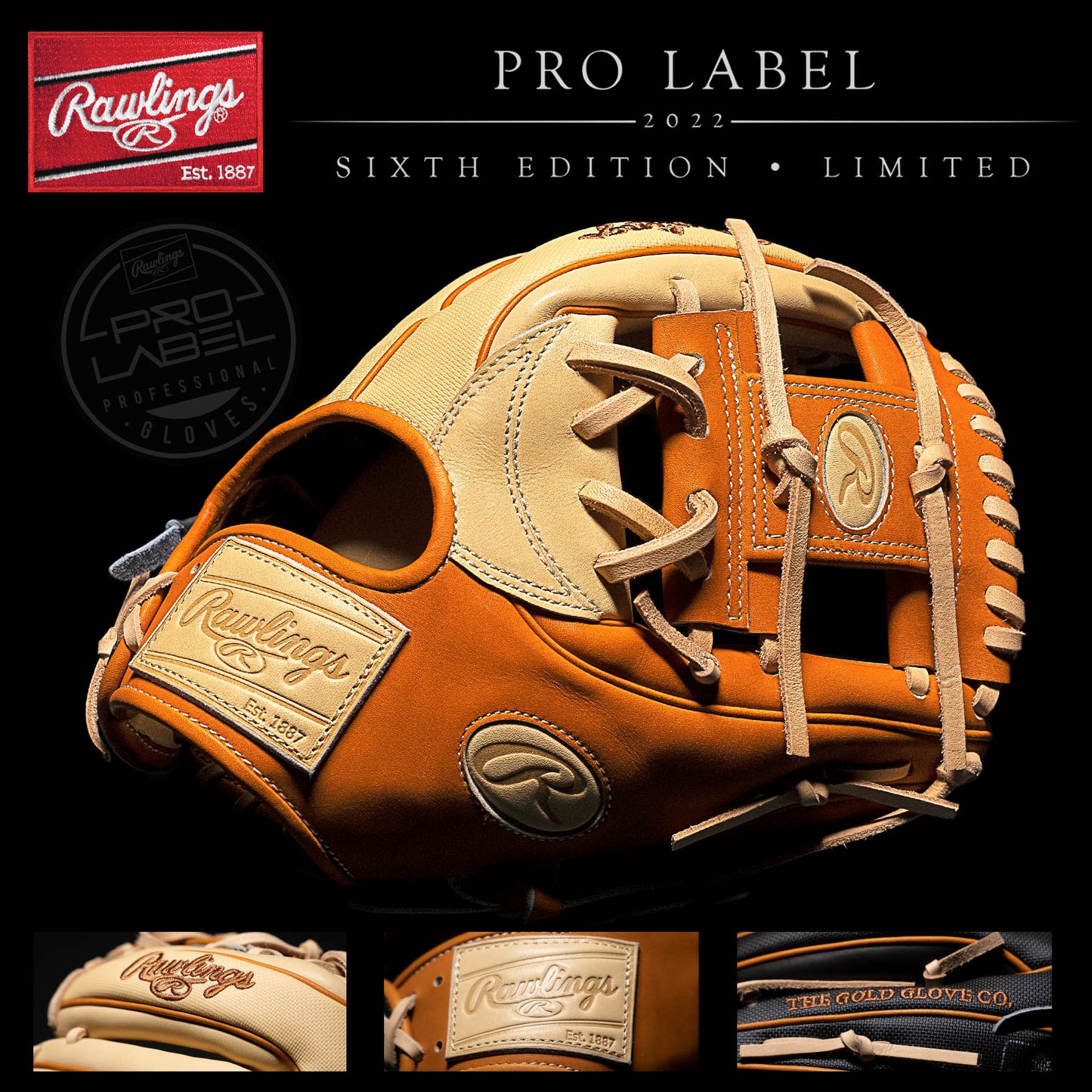 Rawlings Gold Label Glove Rawlings PRO SB-T Horween Made In Gold