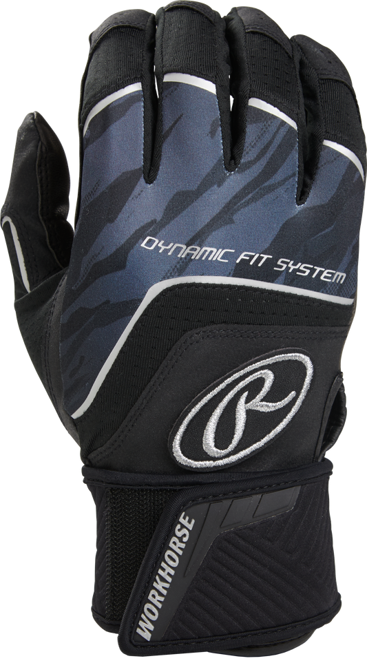 Rawlings Workhorse Adult Batting Gloves w/ Compression Strap