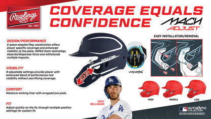 Rawlings Mach Matte Batting Helmet w/ Adjustable Exentsion
